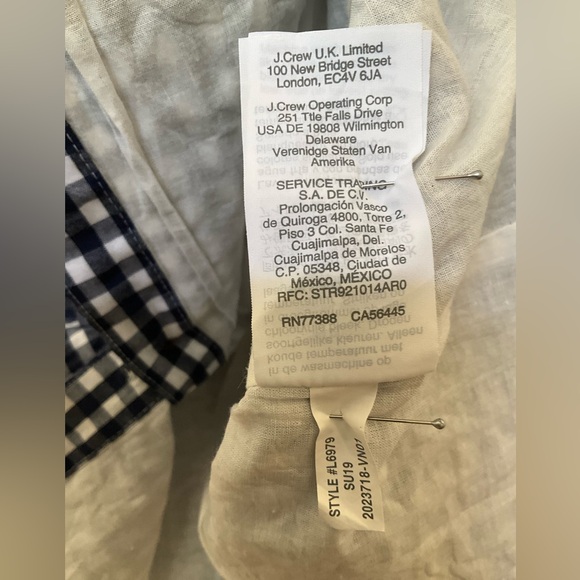 J Crew cotton blue-and-white checked dress, size 8 - Picture 6 of 6
